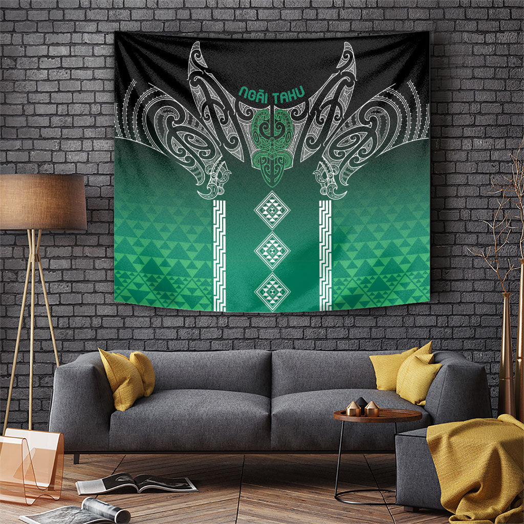 Aotearoa Maori Iwi Heritage Tapestry Ngai Tahu Pounamu Green