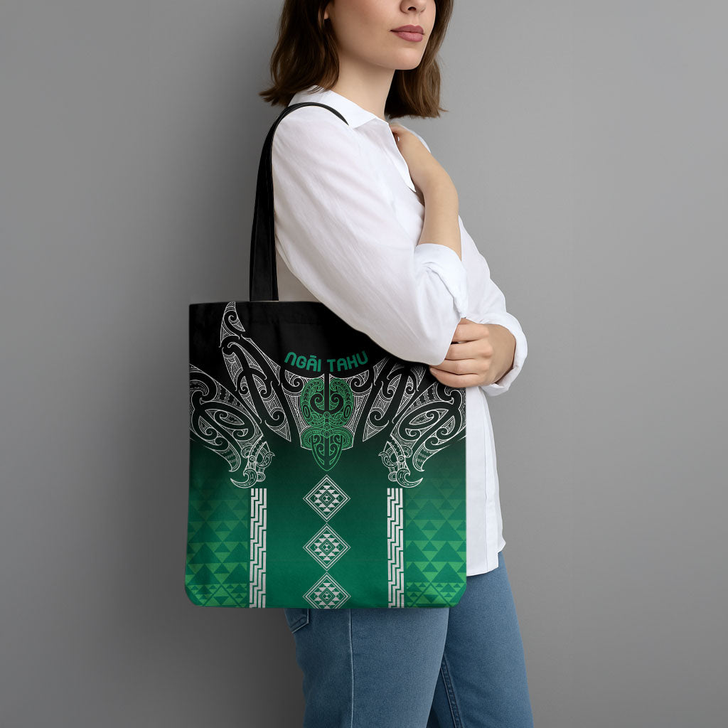 Aotearoa Maori Iwi Heritage Tote Bag Ngai Tahu Pounamu Green