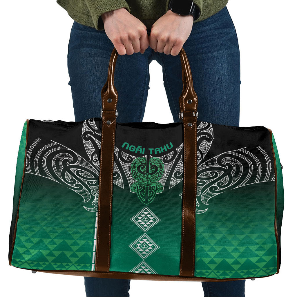 Aotearoa Maori Iwi Heritage Travel Bag Ngai Tahu Pounamu Green