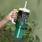 Aotearoa Maori Iwi Heritage Tumbler With Handle Ngai Tahu Pounamu Green