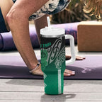 Aotearoa Maori Iwi Heritage Tumbler With Handle Ngai Tahu Pounamu Green