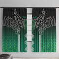 Aotearoa Maori Iwi Heritage Window Curtain Ngai Tahu Pounamu Green