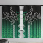 Aotearoa Maori Iwi Heritage Window Curtain Ngai Tahu Pounamu Green
