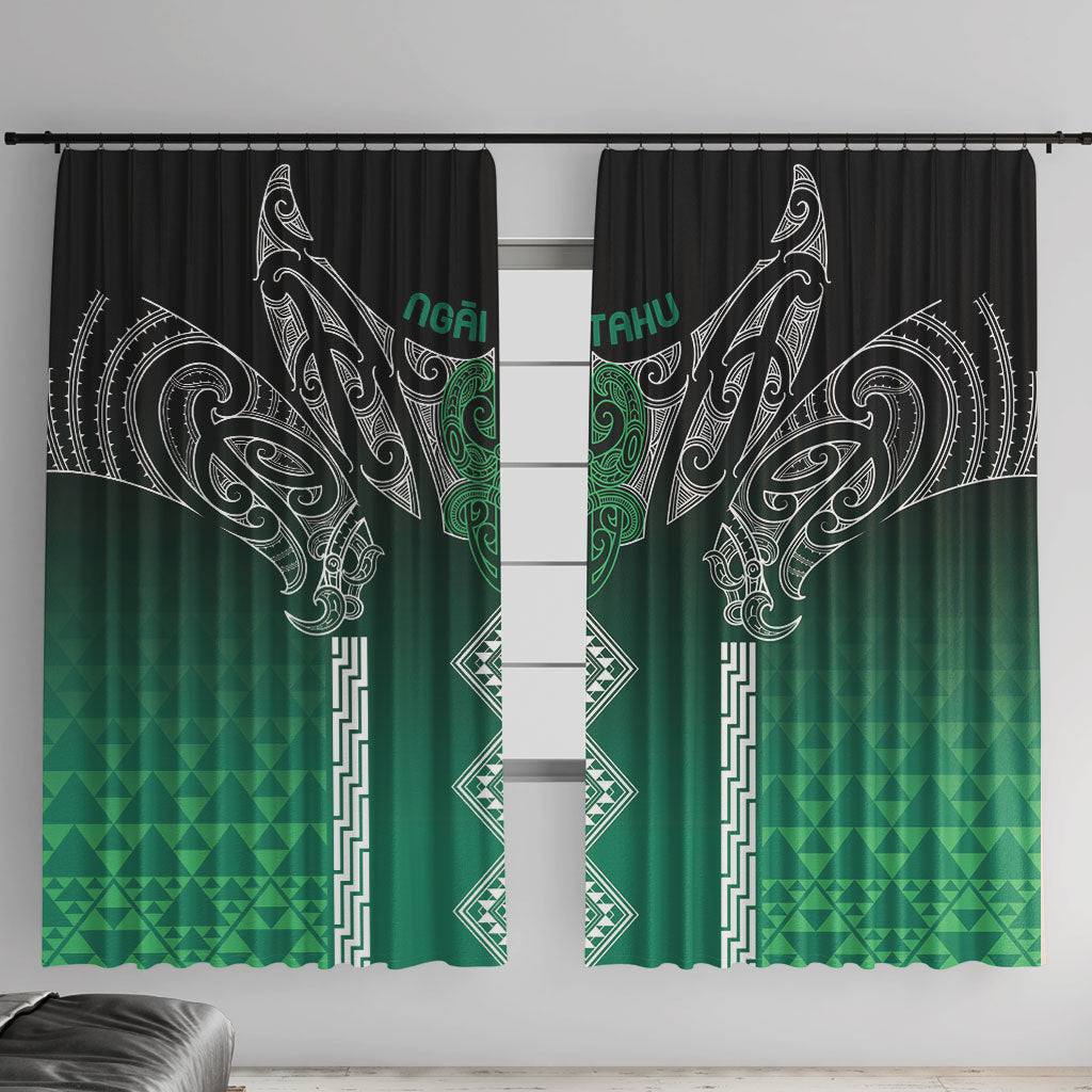 Aotearoa Maori Iwi Heritage Window Curtain Ngai Tahu Pounamu Green