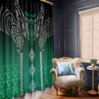 Aotearoa Maori Iwi Heritage Window Curtain Ngai Tahu Pounamu Green