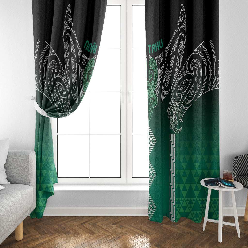 Aotearoa Maori Iwi Heritage Window Curtain Ngai Tahu Pounamu Green