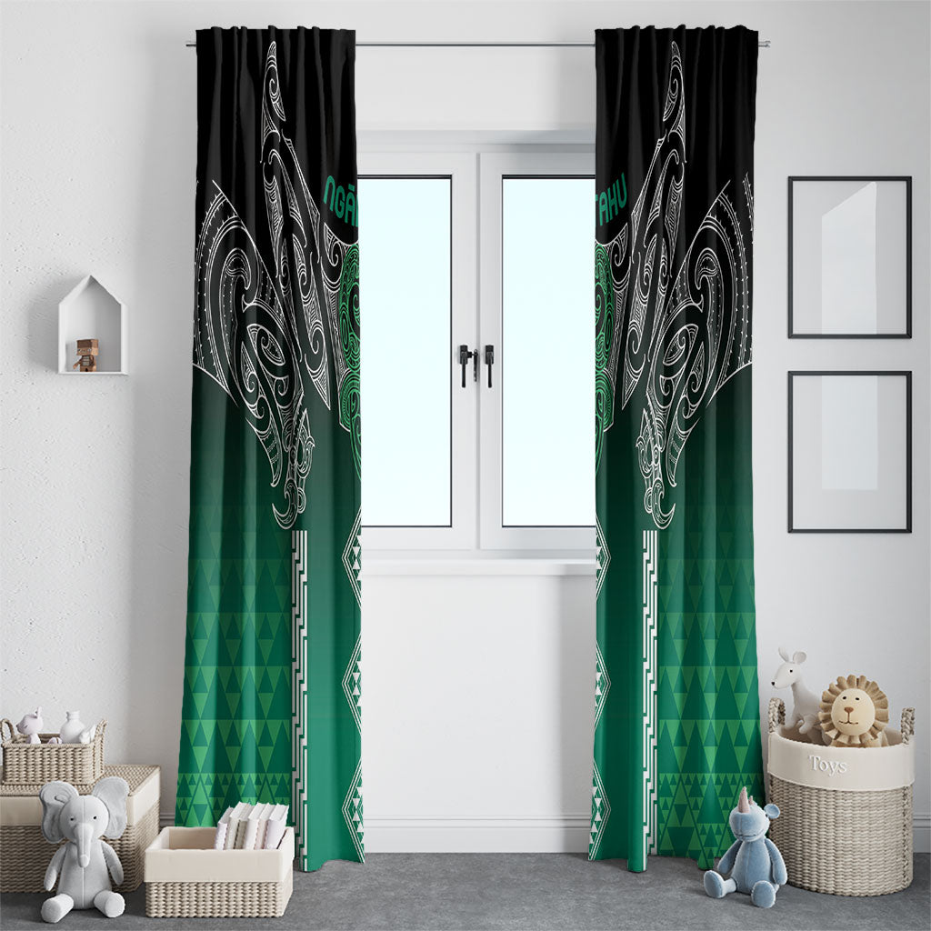 Aotearoa Maori Iwi Heritage Window Curtain Ngai Tahu Pounamu Green