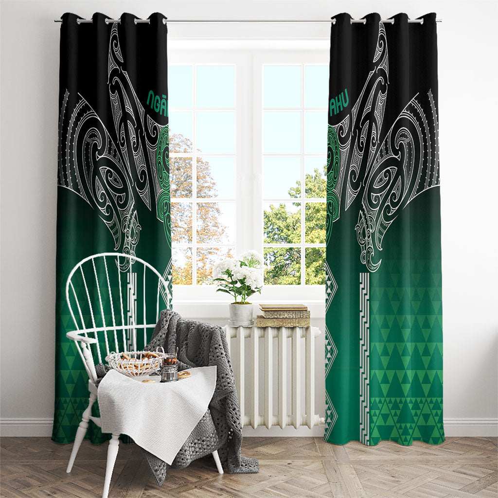 Aotearoa Maori Iwi Heritage Window Curtain Ngai Tahu Pounamu Green