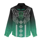 Aotearoa Maori Iwi Heritage Women Casual Shirt Ngai Tahu Pounamu Green