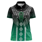 Aotearoa Maori Iwi Heritage Women Polo Shirt Ngai Tahu Pounamu Green