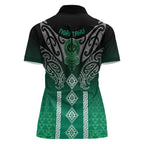 Aotearoa Maori Iwi Heritage Women Polo Shirt Ngai Tahu Pounamu Green