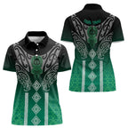 Aotearoa Maori Iwi Heritage Women Polo Shirt Ngai Tahu Pounamu Green