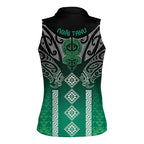 Aotearoa Maori Iwi Heritage Women Sleeveless Polo Shirt Ngai Tahu Pounamu Green