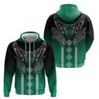 Aotearoa Maori Iwi Heritage Zip Hoodie Ngai Tahu Pounamu Green