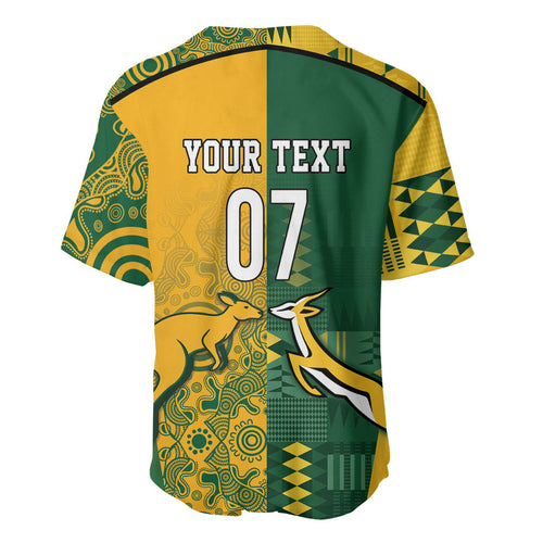 Australia - South Africa Rugby Custom Indigenous Motifs Baseball Jersey Bokke Vs Wallabies