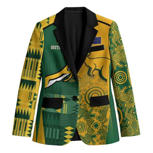 Australia - South Africa Rugby Custom Indigenous Motifs Blazer Bokke Vs Wallabies