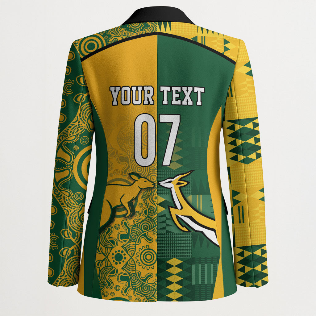 Australia - South Africa Rugby Custom Indigenous Motifs Blazer Bokke Vs Wallabies