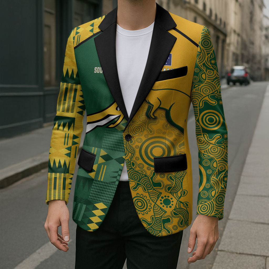 Australia - South Africa Rugby Custom Indigenous Motifs Blazer Bokke Vs Wallabies