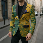 Australia - South Africa Rugby Custom Indigenous Motifs Blazer Bokke Vs Wallabies