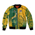 Australia - South Africa Rugby Custom Indigenous Motifs Bomber Jacket Bokke Vs Wallabies