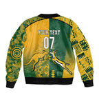 Australia - South Africa Rugby Custom Indigenous Motifs Bomber Jacket Bokke Vs Wallabies