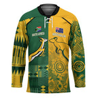 Australia - South Africa Rugby Custom Indigenous Motifs Hockey Jersey Bokke Vs Wallabies