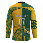 Australia - South Africa Rugby Custom Indigenous Motifs Hockey Jersey Bokke Vs Wallabies