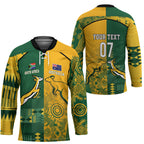 Australia - South Africa Rugby Custom Indigenous Motifs Hockey Jersey Bokke Vs Wallabies