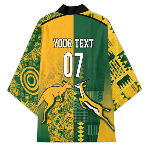 Australia - South Africa Rugby Custom Indigenous Motifs Kimono Bokke Vs Wallabies