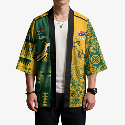Australia - South Africa Rugby Custom Indigenous Motifs Kimono Bokke Vs Wallabies