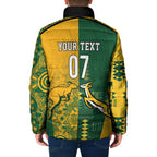 Australia - South Africa Rugby Custom Indigenous Motifs Padded Jacket Bokke Vs Wallabies