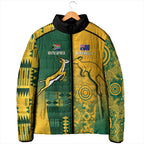 Australia - South Africa Rugby Custom Indigenous Motifs Padded Jacket Bokke Vs Wallabies