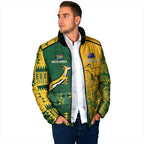 Australia - South Africa Rugby Custom Indigenous Motifs Padded Jacket Bokke Vs Wallabies