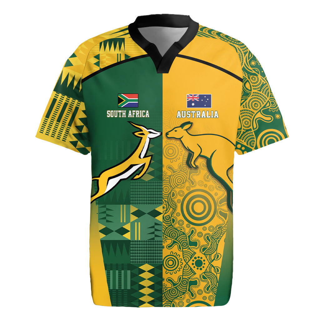 Australia - South Africa Rugby Custom Indigenous Motifs Rugby Jersey Bokke Vs Wallabies