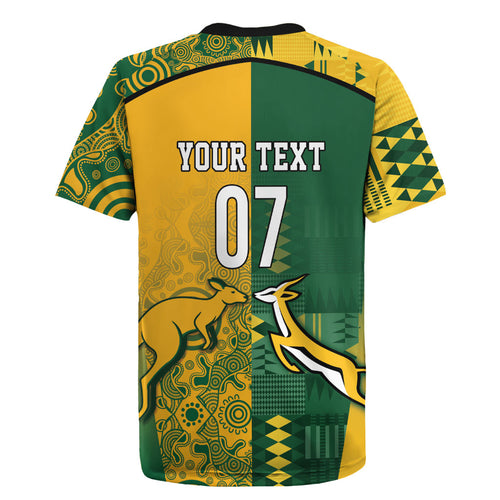 Australia - South Africa Rugby Custom Indigenous Motifs Rugby Jersey Bokke Vs Wallabies