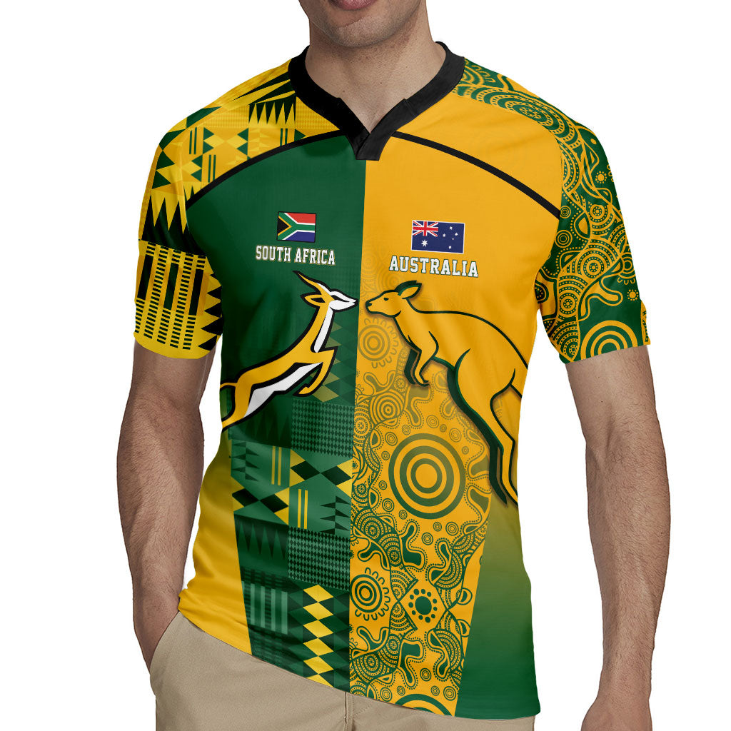 Australia - South Africa Rugby Custom Indigenous Motifs Rugby Jersey Bokke Vs Wallabies