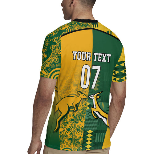 Australia - South Africa Rugby Custom Indigenous Motifs Rugby Jersey Bokke Vs Wallabies