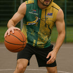 Australia - South Africa Rugby Custom Indigenous Motifs Sleeveless Hoodie Bokke Vs Wallabies