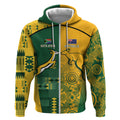 Australia - South Africa Rugby Custom Indigenous Motifs Zip Hoodie Bokke Vs Wallabies