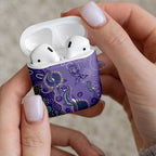 Australia Epilepsy Awareness AirPods Case Aboriginal Purple Ribbon with Seahorse - Aussie Hoodie