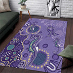 Australia Epilepsy Awareness Area Rug Aboriginal Purple Ribbon with Seahorse - Aussie Hoodie