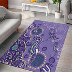 Australia Epilepsy Awareness Area Rug Aboriginal Purple Ribbon with Seahorse - Aussie Hoodie