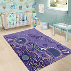 Australia Epilepsy Awareness Area Rug Aboriginal Purple Ribbon with Seahorse - Aussie Hoodie