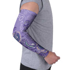 Australia Epilepsy Awareness Arm Sleeves Aboriginal Purple Ribbon with Seahorse - Aussie Hoodie