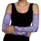 Australia Epilepsy Awareness Arm Sleeves Aboriginal Purple Ribbon with Seahorse - Aussie Hoodie