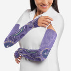 Australia Epilepsy Awareness Arm Sleeves Aboriginal Purple Ribbon with Seahorse - Aussie Hoodie