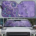 Australia Epilepsy Awareness Auto Sun Shade Aboriginal Purple Ribbon with Seahorse - Aussie Hoodie