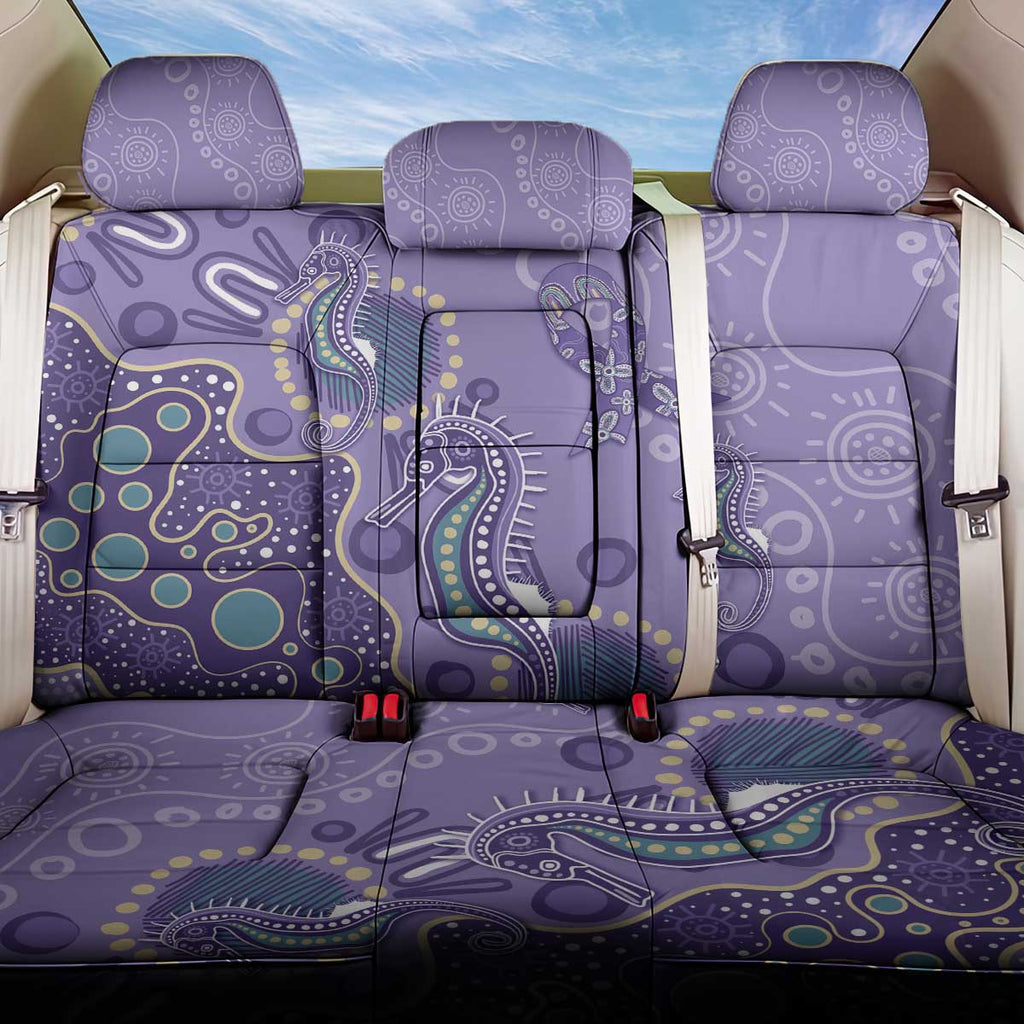 Australia Epilepsy Awareness Back Car Seat Cover Aboriginal Purple Ribbon with Seahorse - Aussie Hoodie