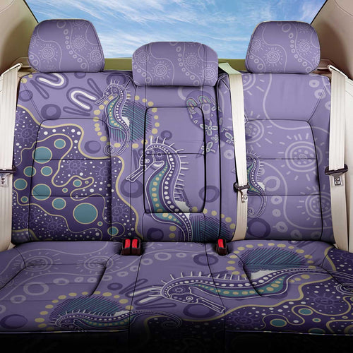 Australia Epilepsy Awareness Back Car Seat Cover Aboriginal Purple Ribbon with Seahorse - Aussie Hoodie