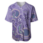 Australia Epilepsy Awareness Baseball Jersey Aboriginal Purple Ribbon with Seahorse - Aussie Hoodie